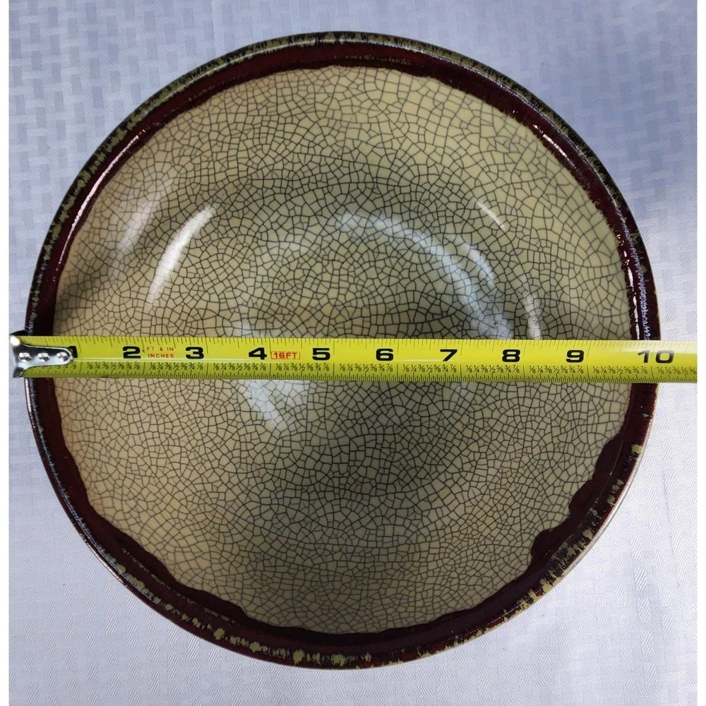 PIER 1 Stoneware Crackle Large Serving Bowl / Decor 10 1/4